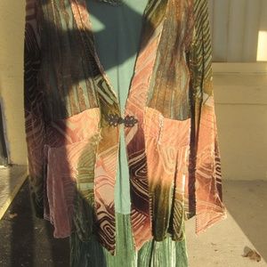 3 piece outfit; skirt, tank, overshirt